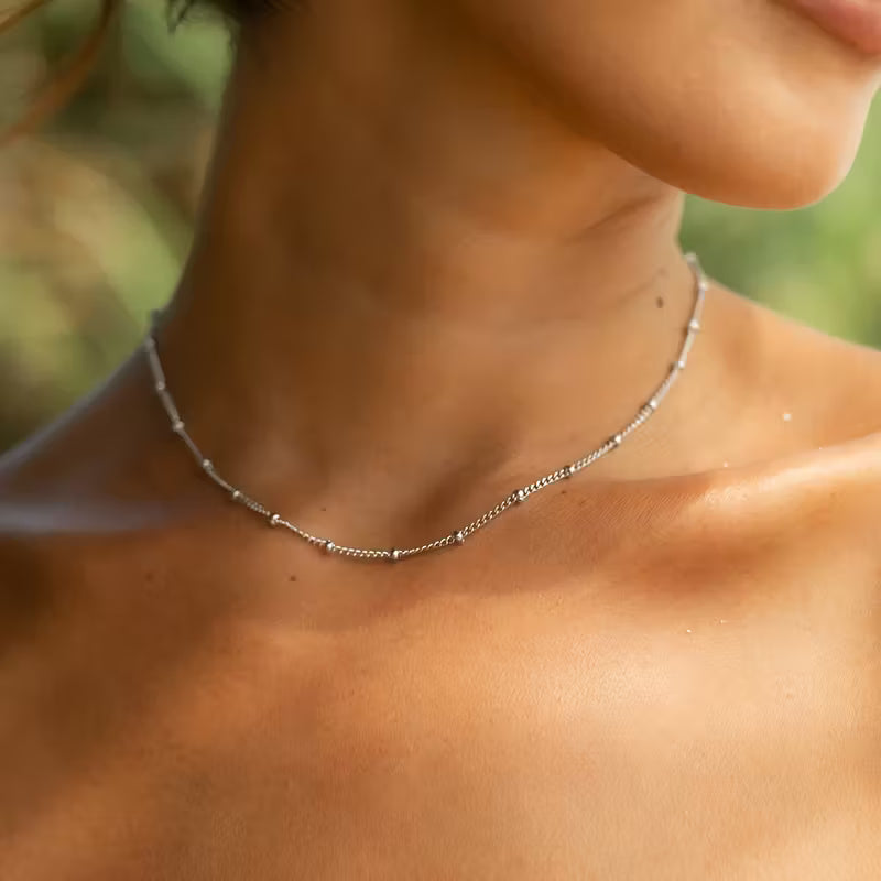 Minimalist Stainless Steel Necklace – Adjustable Choker for Women