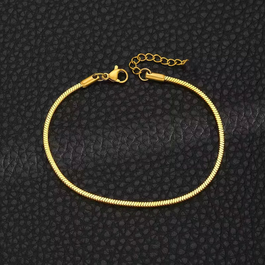 Men's Golden-Tone Stainless Steel Hip Hop Snake Bracelet with Lobster Claw Clasp